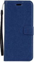 Hoes Geschikt voor iPhone SE 2020 Hoesje Book Case Hoes Flip Cover Wallet Bookcase - Donkerblauw