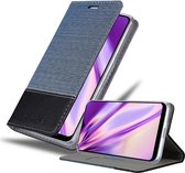 Cadorabo Hoesje geschikt voor Samsung Galaxy A20 / A30 / M10s in DONKERBLAUW ZWART - Beschermhoes met magnetische sluiting, standfunctie en kaartvakje Book Case Cover Etui