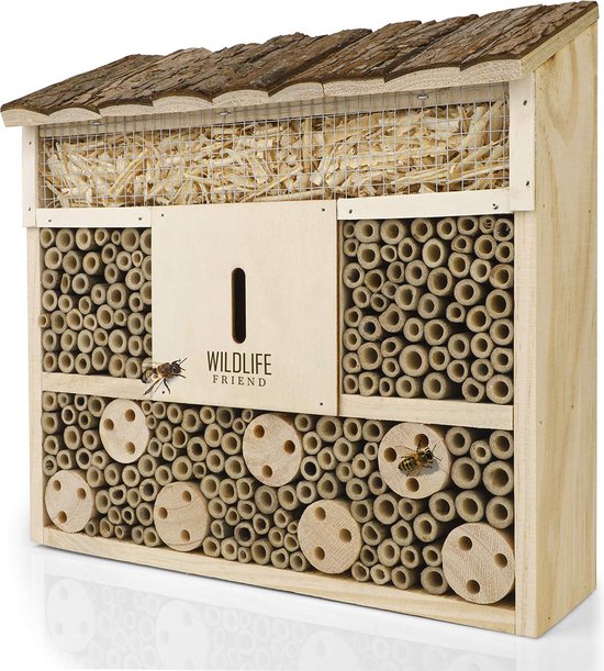 Wildlife Friend® - Insectenhotel - 29,5x28x10cm - Onbehandeld hout