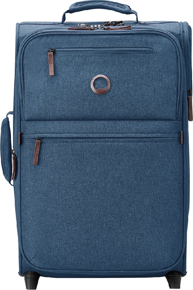 Delsey Handbagage zachte koffer / Trolley / Reiskoffer - Maubert 2.0 - 55 cm - Blauw