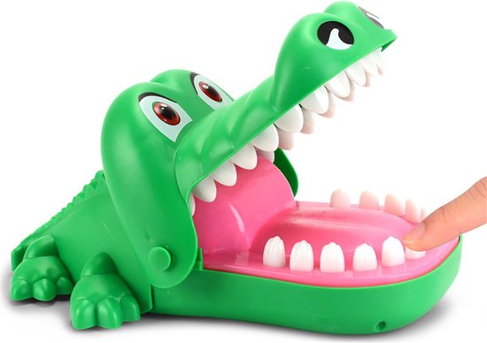 Afbeelding van het spel Krokodillenspel - Spelletjes voor kinderen - Krokodil met kiespijn - Bijtende krokodil - Drankspel - groen