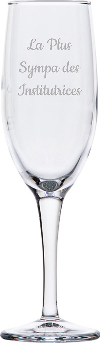 Champagneglas gegraveerd - 16,5cl - La Plus Sympa des Institutrices