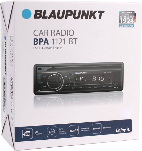 Blaupunkt BPA 1121 BT - Autoradio - Bluetooth - USB - AUX - Zwart | bol.com