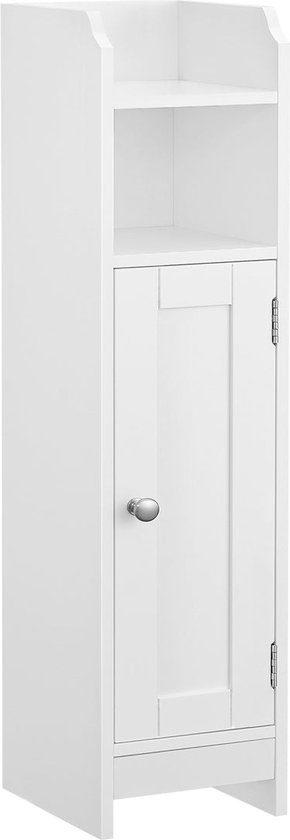 Gedeeltelijk Minimaliseren ui Smalle badkamerkast - Met deur - 2 Planken - Wit | bol.com