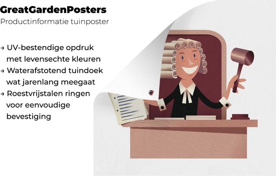 Affiche de Jardin un juge sur son siège - 200x200 cm - Toile jardin - Affiche extérieure