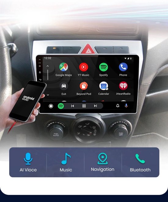 Draadloos CarPlay 8core Kia Picanto 20072010 Android 10 navigatie en