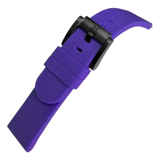 Bracelet montre Marc Coblen - 22 mm - Silicone violet - Boucle noire