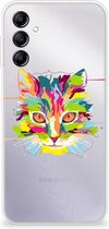 Mobiel Case Geschikt voor Samsung Galaxy A14 5G GSM Hoesje Doorzichtig Cat Color