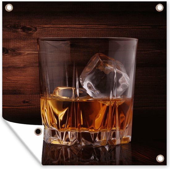 Tuinposters Whiskey - Alcohol - Glas - 50x50 cm - Tuindoek - Buitenposter