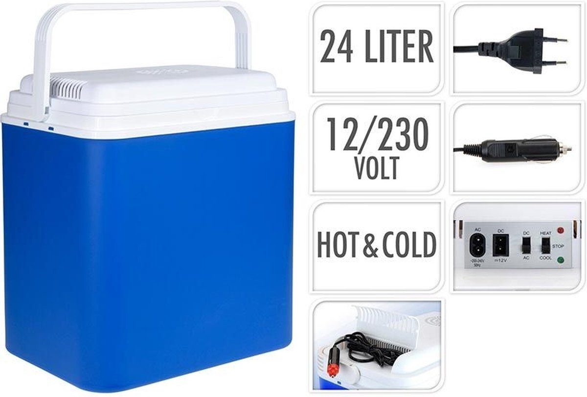 Excellent Cool Solutions - Draagbare koelbox - met verwarm functie - blauw/wit - 24... |