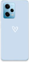 Case Company® - Hoesje geschikt voor Xiaomi Redmi Note 12 Pro 5G hoesje - Klein Hart Blauw - Soft Cover Telefoonhoesje - Bescherming aan alle Kanten en Schermrand