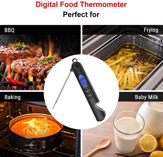 Rixora® - Vleesthermometer – BBQ Thermometer – Kernthermometer - Barbecue – Suikerthermometer – Digitaal – Keukenthermometer – Kerntemperatuurmeter - Rixora