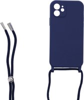 Ketting silicone telefoonhoesje Geschikt voor: iPhone 11 - TPU - Silicone - Donkerblauw - ZT Accessoires
