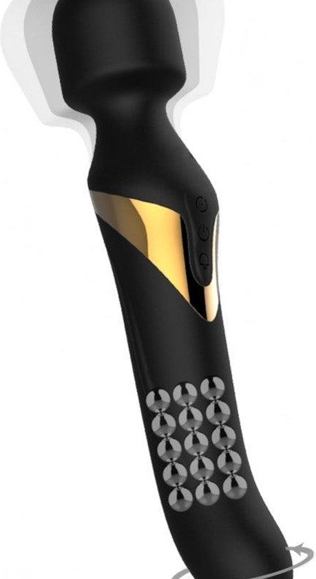 Dorcel Dual Orgasms Wand Vibrator - Black-gold