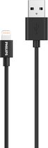 Philips USB A naar Lightning Kabel - Apple Lightning - 1.22 M - Zwart