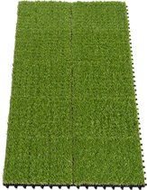 Bol.com Outsunny 10 stuks kunstgras terrastegels vloertegel grasmat 30x30 cm 2 5mm groen 844-127 aanbieding
