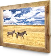 Led Schilderij - Zebra's - 30 x 24 cm