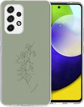 iMoshion Hoesje Geschikt voor Samsung Galaxy A53 Hoesje Siliconen - iMoshion Design hoesje - Groen / Floral Green