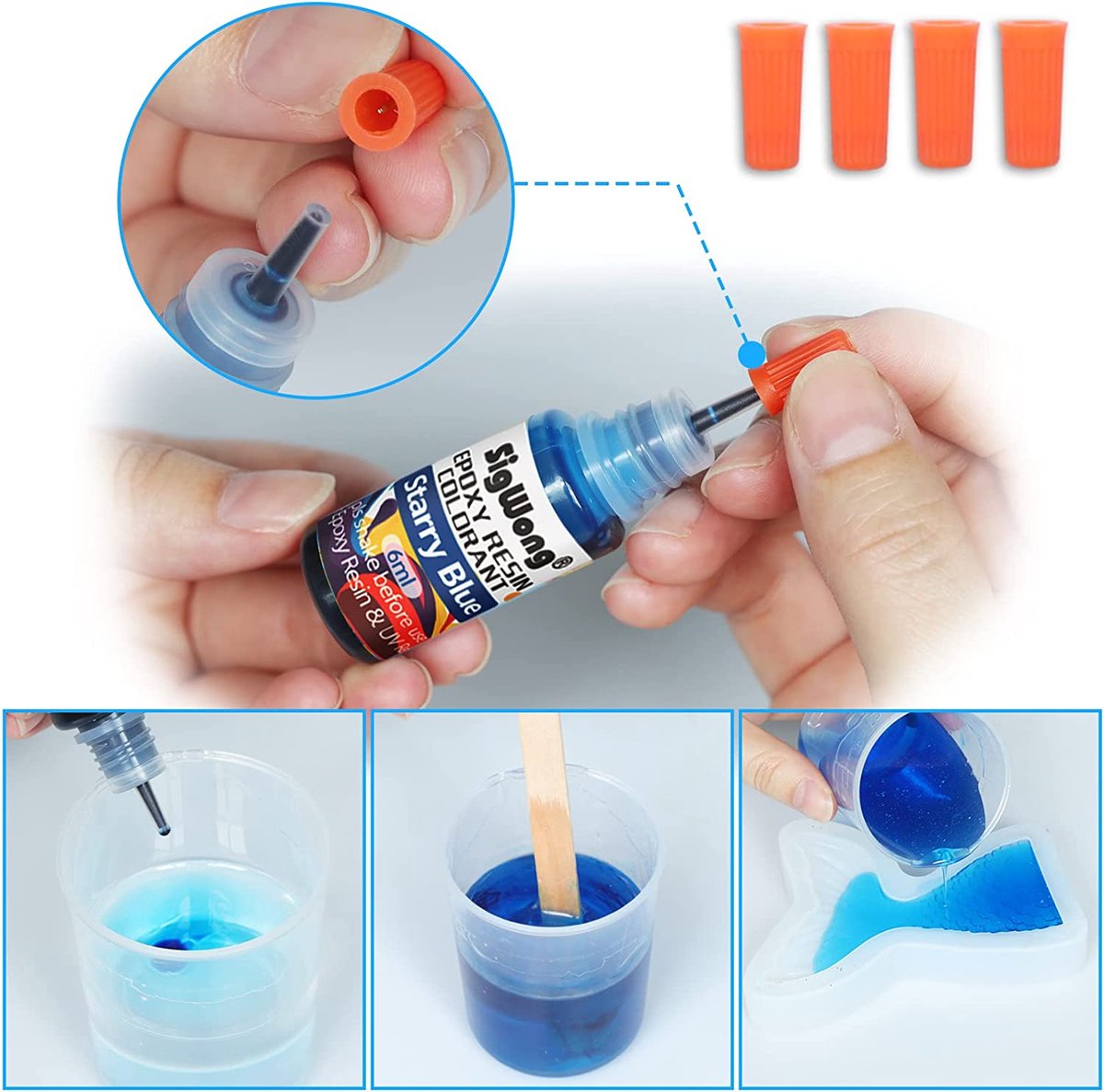 Colorant Resine Epoxy - 16 Couleurs Pigment de Resine Epoxy Liquide -  Colorant Resin Epoxy Concentré pour Coloration Résine, Fabrication Bijoux,  Peinture, Artisanat, Loisirs Créatifs (10ml) : : Cuisine et Maison