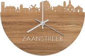 Skyline Klok Zaanstreek Eikenhout - Ø 40 cm - Stil uurwerk - Wanddecoratie - Meer steden beschikbaar - Woonkamer idee - Woondecoratie - City Art - Steden kunst - Cadeau voor hem - Cadeau voor haar - Jubileum - Trouwerij - Housewarming -