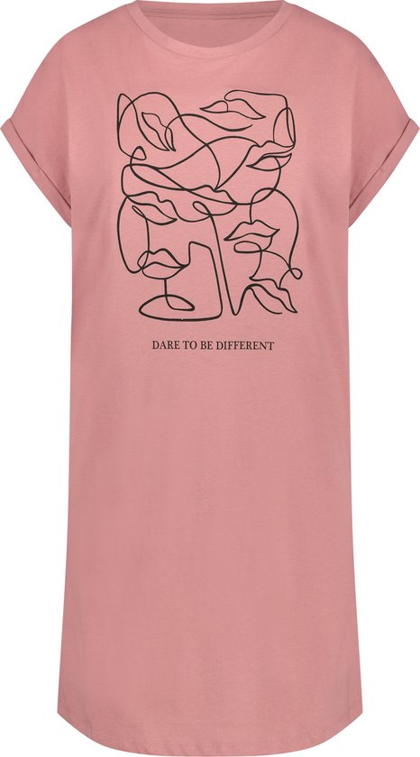 Dames Nachthemd Ronde hals - Roze - M/L | bol.com