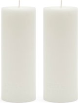 Riviera Maison Kaarsen set, Stompkaarsen - Pillar Candle ECO off-white 7x18 - Wit - Set van 2 stuks