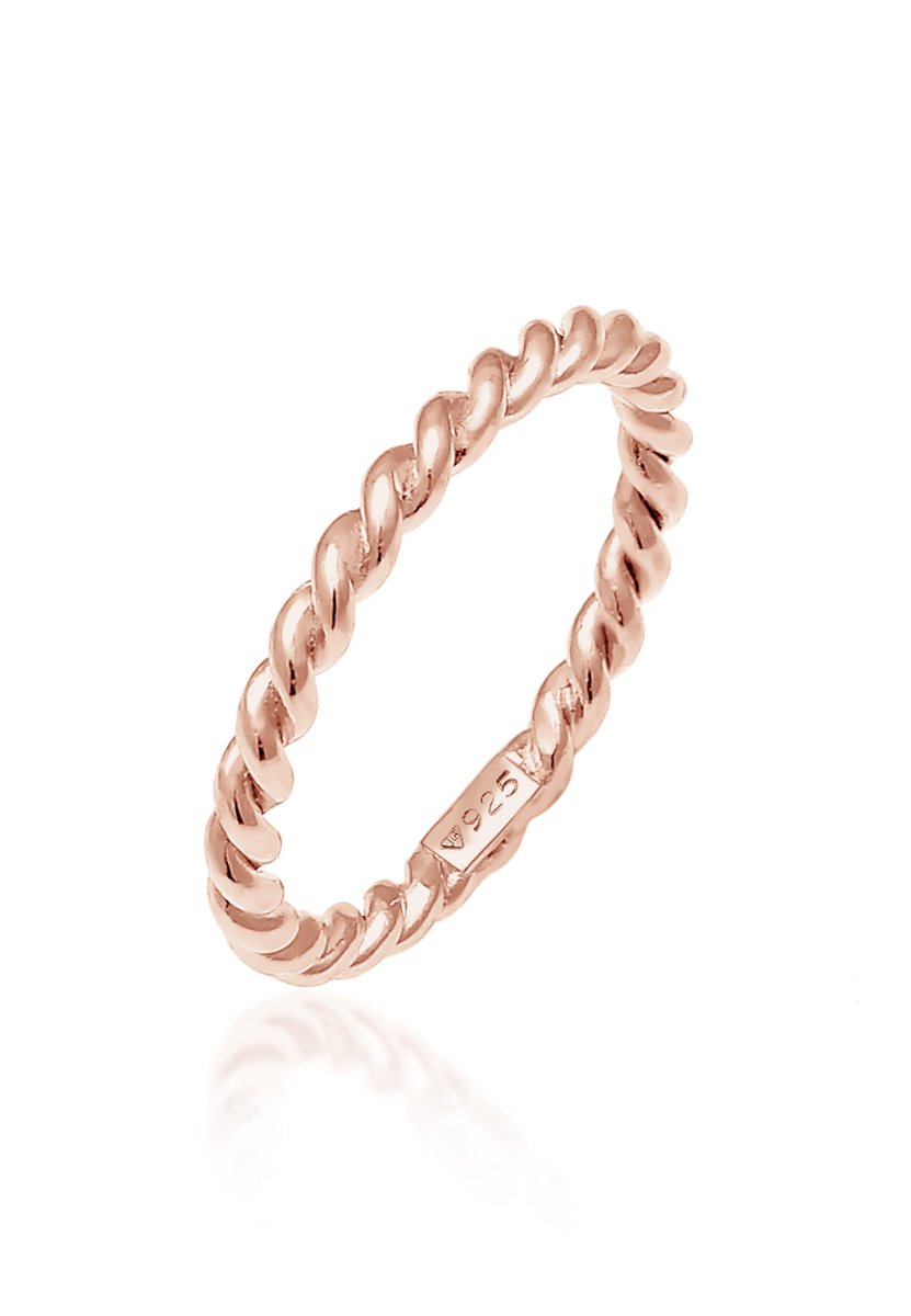 Nenalina - Ring - Dames Crêpe Basic Gedraaid in 925 Sterling Zilver - Dames