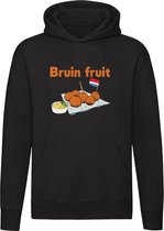 Bruin Fruit - Bitterballen Hoodie | eten | bitterbal | snack | kantine | sportkantine | bittergarnituur | friettent | friet | frituur | unisex | trui | sweater | capuchon