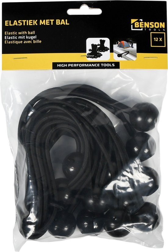 Benson Elastiek met bal - 24 cm - UV-bestendig - 12 stuks - zwart van Benson — afbeelding 4