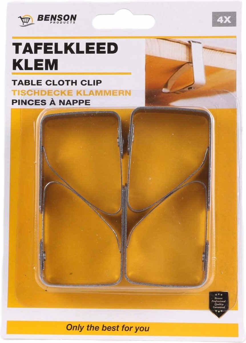 Pinces à nappe - PWSHYMI - 4 pièces - Antidérapantes - Acier inoxydable