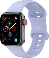 By Qubix Siliconen sportbandje - Licht paars - Maat: M-L - Geschikt voor Apple Watch 42mm - 44mm - 45mm - Ultra - 49mm - Compatible Apple watch bandje