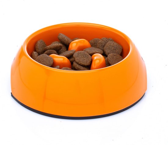 Ddoxx® Antislip Voerbak - Kleur & Maatvariaties - Voor Kleine & Grote Honden & Katten - Melamine - Oranje, 300ml