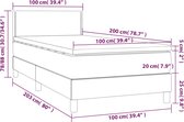 vidaXL - Boxspring - met - matras - stof - zwart - 100x200 - cm