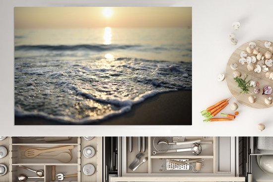 KitchenYeah® Inductie beschermer 77x51 cm - Zee - Zon - Strand - Kookplaataccessoires - Afdekplaat voor kookplaat - Inductiebeschermer - Inductiemat - Inductieplaat mat