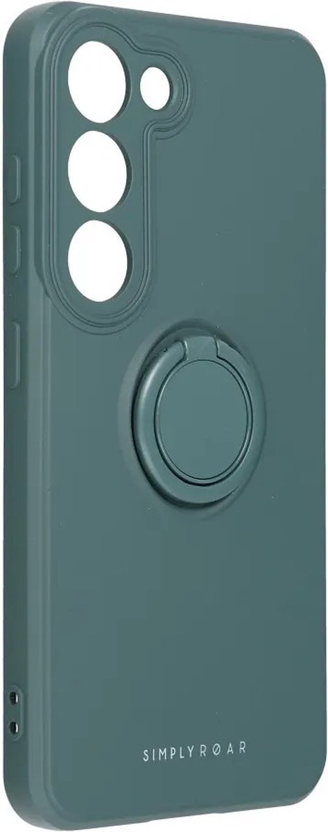 Roar Amber Siliconen Back Cover hoesje met Ring Samsung Galaxy S23 - Groen