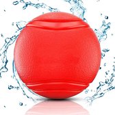 Intirilife rubberen hondenbal 7cm in BANG RED - hondenbal speeltje met 7 cm diameter ideaal voor het reinigen van tanden - bijtvast, geurloos, resistent, drijft op water