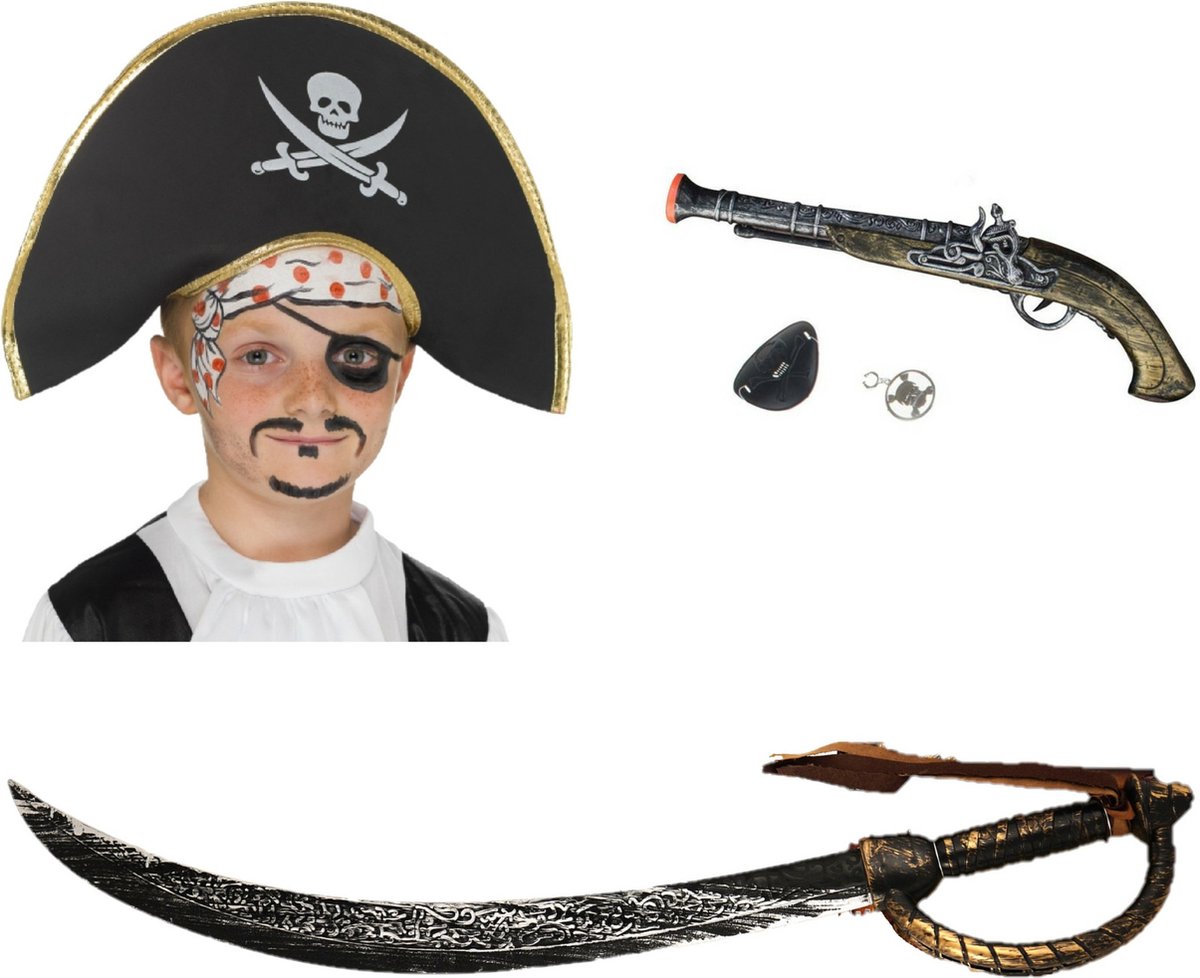 Ensemble Complet D'accessoires De Pirate - Avec Un Cache-œil Et Une Epee Pour Costumes