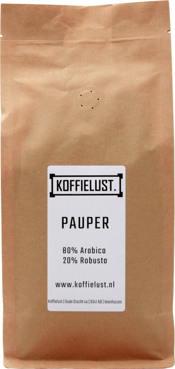 Koffielust - Pauper - 500gr / 0,5KG - Koffiebonen - Specialty koffie - Vers Gebrand - Hele Bonen - Arabica - Robusta - Melange