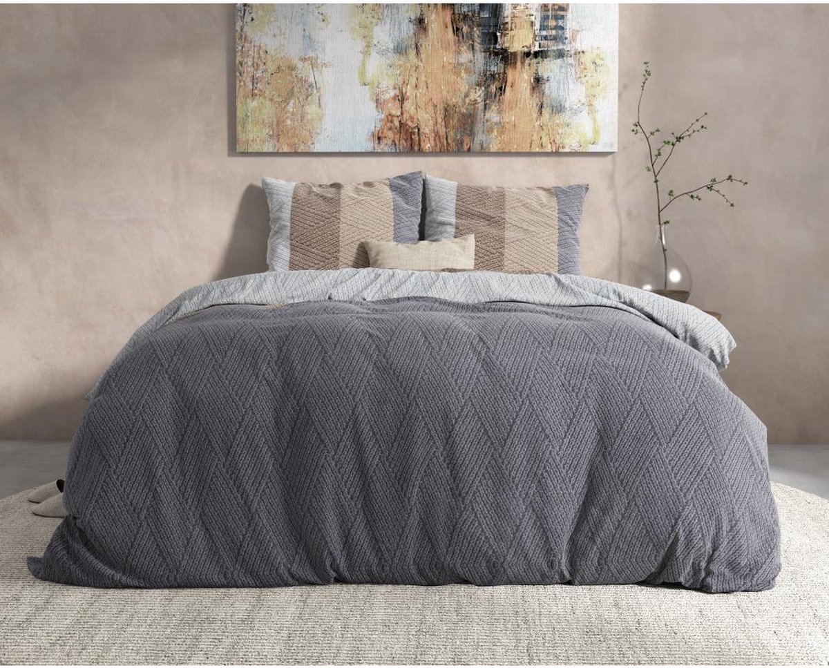 Flanel Knit Natural Dekbedovertrek - 240x200/220 + 2 kussenslopen 60x70