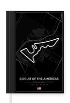 Notitieboek - Schrijfboek - Amerika - Racebaan - Formule 1 - Circuit of the Americas - Racing - Zwart - Notitieboekje klein - A5 formaat - Schrijfblok