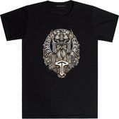Odin Viking Tshirt, Vegvisir, T-shirt Zwart pour homme (S)
