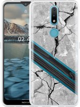 Nokia 2.4 Hoesje Marble Wood - Designed by Cazy