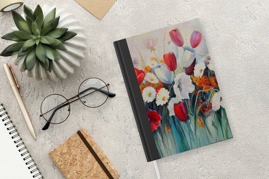 Carnet - Cahier d'écriture - Peinture - Peinture à l'huile - Fleurs - Carnet - Format A5 - Bloc-notes