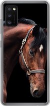 Geschikt voor Samsung Galaxy A41 hoesje - Paard - Licht - Halster - Siliconen Telefoonhoesje