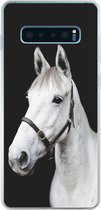 Geschikt voor Samsung Galaxy S10 Lite hoesje - Paard - Halster - Wit - Siliconen Telefoonhoesje
