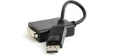DisplayPort M - DVI F adapterkabel 10 cm zwart v1.2