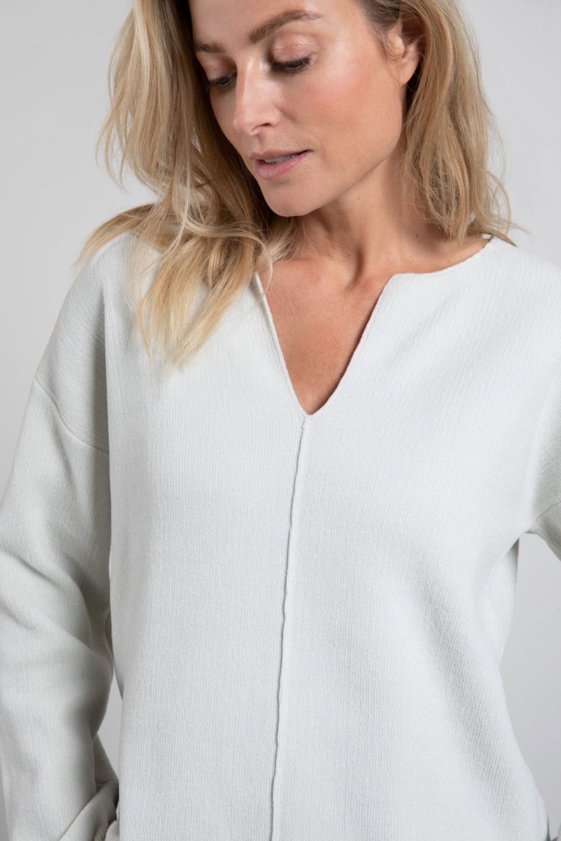 YAYA - chenille sweater onyx white