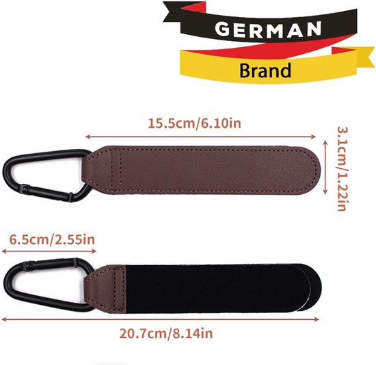 Shabany® Hook 2 Pieces Universal Fit Holder Universal Hooks Pram Hook Bag Hook Adjustable Robust Velcro Pocket Holder - ShopVlot — afbeelding 2