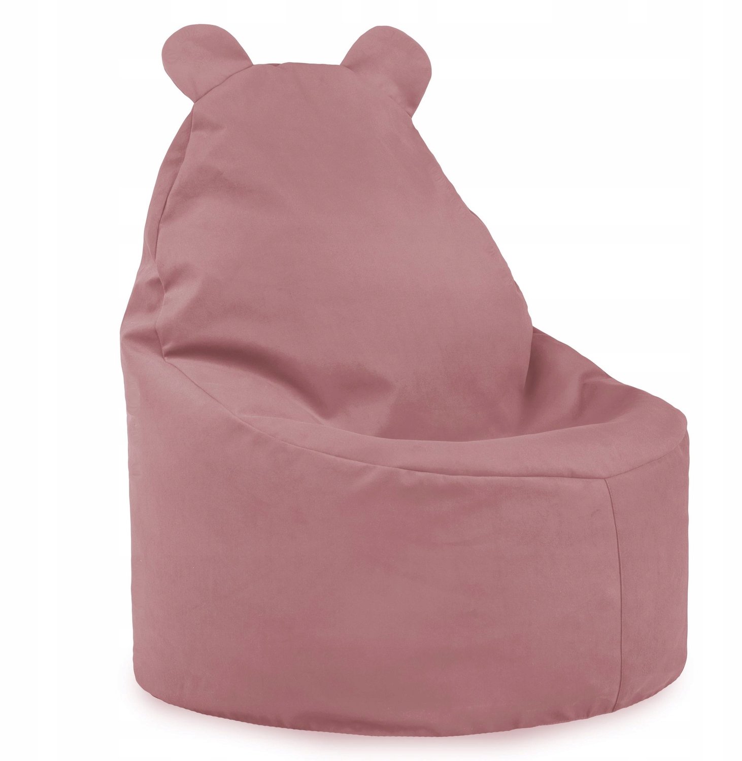 Italpouf Poederroze Teddy Zitzak Puf voor Kinderen - Zacht Velours