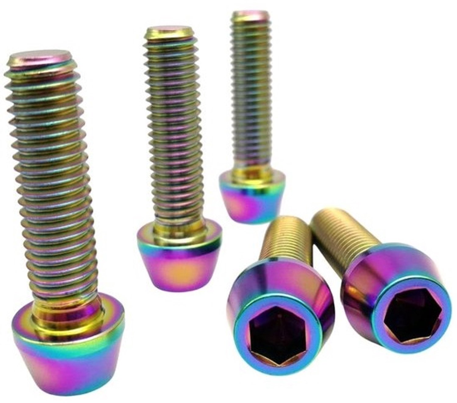 Fietsvoorbouwschroeven M6 - Titanium bouten - Fietsreparatie - Corrosiebestendig - 18mm - Iriserend